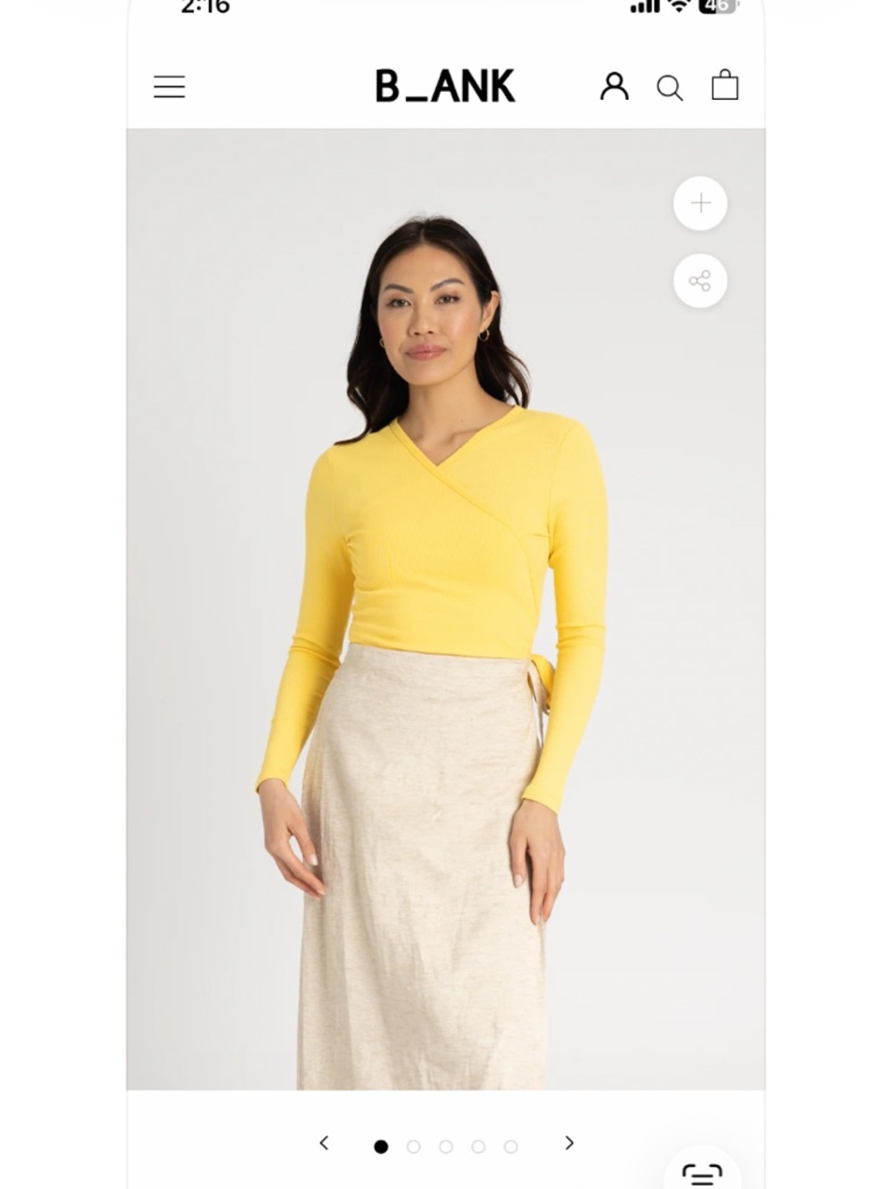 NWT vibrant yellow Wrap-Style Long Sleeve Top